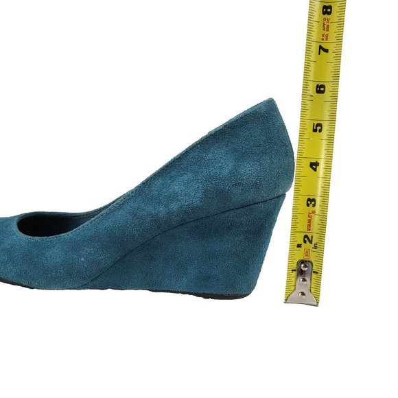 Merona Faux Suede Wedges Teal 9.5 - Picture 8 of 8